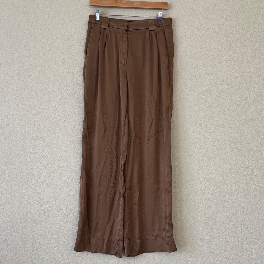 Mossimo Dutti Wide Leg, Mid Rise Crinkle Trousers